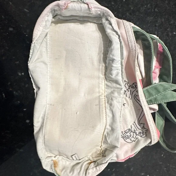 Goldie Pink and Green Canvas  Striped Tote Made With Love - Picture 12 of 13